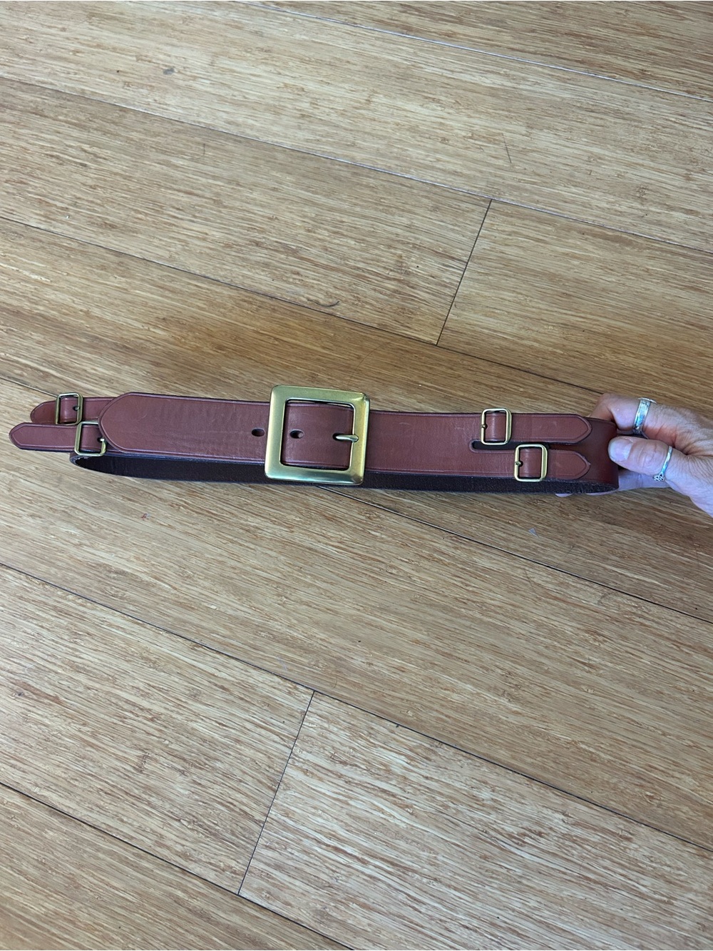 Vintage Ralph Lauren Genuine Leather Double Buckle Western Wide Belt - S - Picture 6 of 6